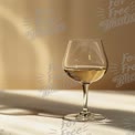 Elegant White Wine Glass with Soft Shadows and Warm Light