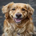 Happy Golden Retriever Portrait: Joyful Dog Close-Up for Pet Lovers