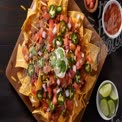 Delicious Loaded Nachos with Fresh Toppings and Dips - Perfect for Parties and Gatherings