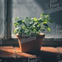 Sunlit Indoor Plant in Terracotta Pot: Home Decor and Wellness Concept