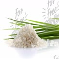 Fresh White Rice with Green Grass Background - Healthy Cooking Ingredients