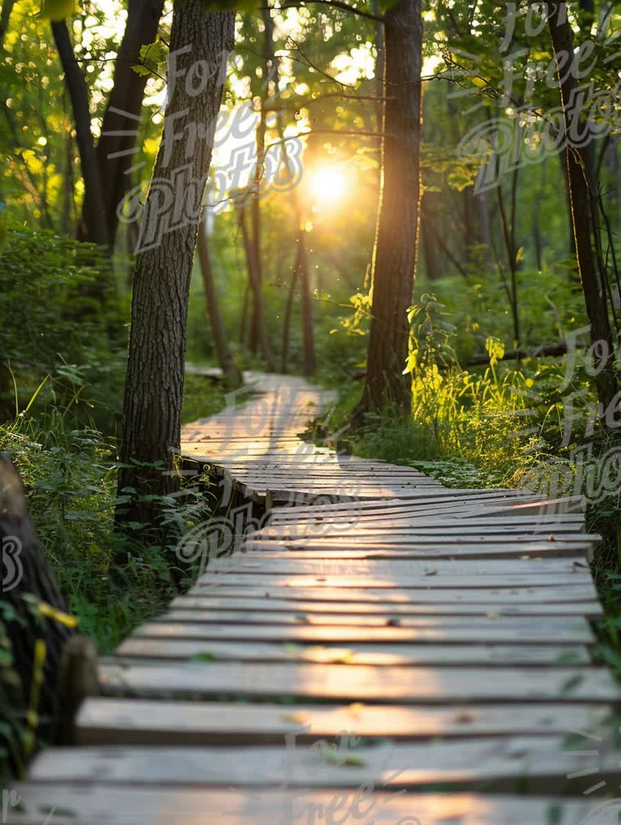 Serene Forest Pathway at Sunrise: Nature Walk, Tranquility, and Adventure