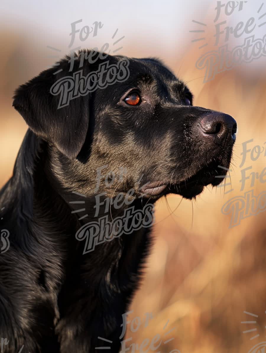 Majestic Black Labrador Retriever Portrait in Natural Setting