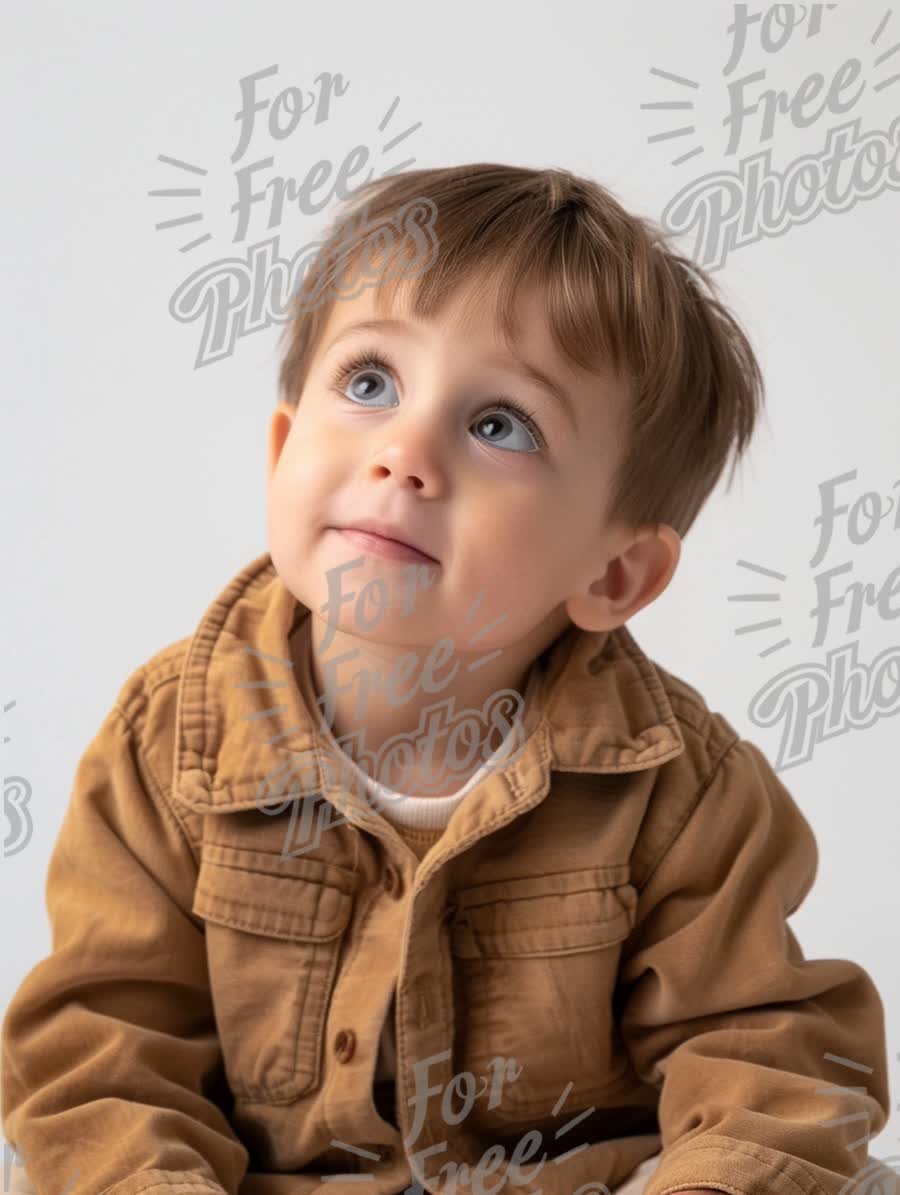 Curious Toddler with Thoughtful Expression in Cozy Outfit