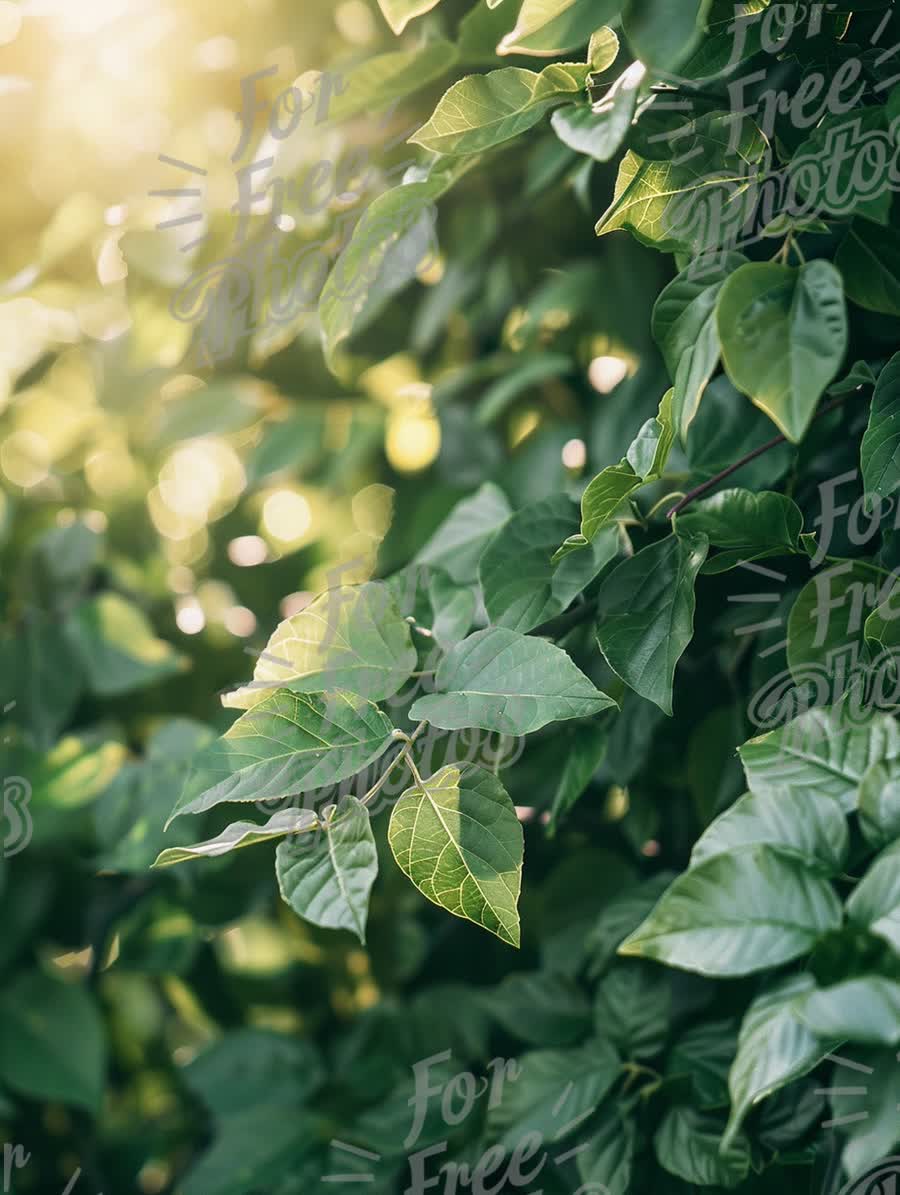 Vibrant Green Leaves in Soft Natural Light - Freshness and Nature Background