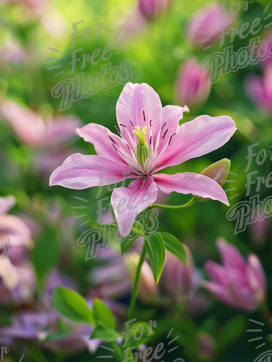 Delicate Pink Lily Blossom in Soft Focus - Nature's Beauty and Floral Elegance