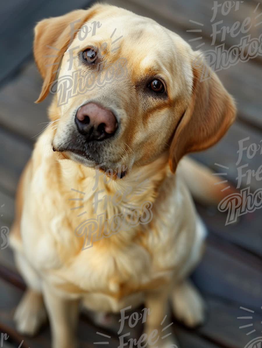 Adorable Labrador Retriever Portrait with Expressive Eyes