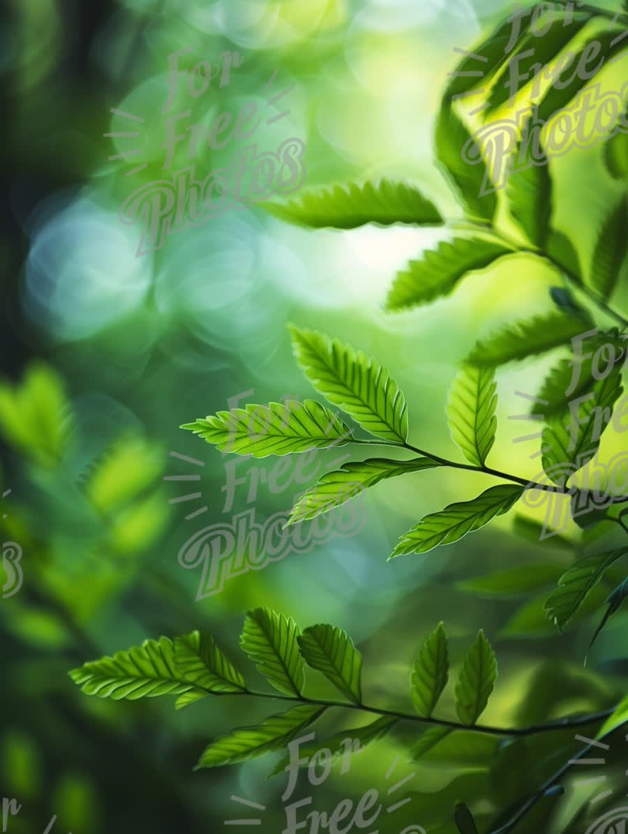 Vibrant Green Leaves with Soft Bokeh Background - Nature and Freshness