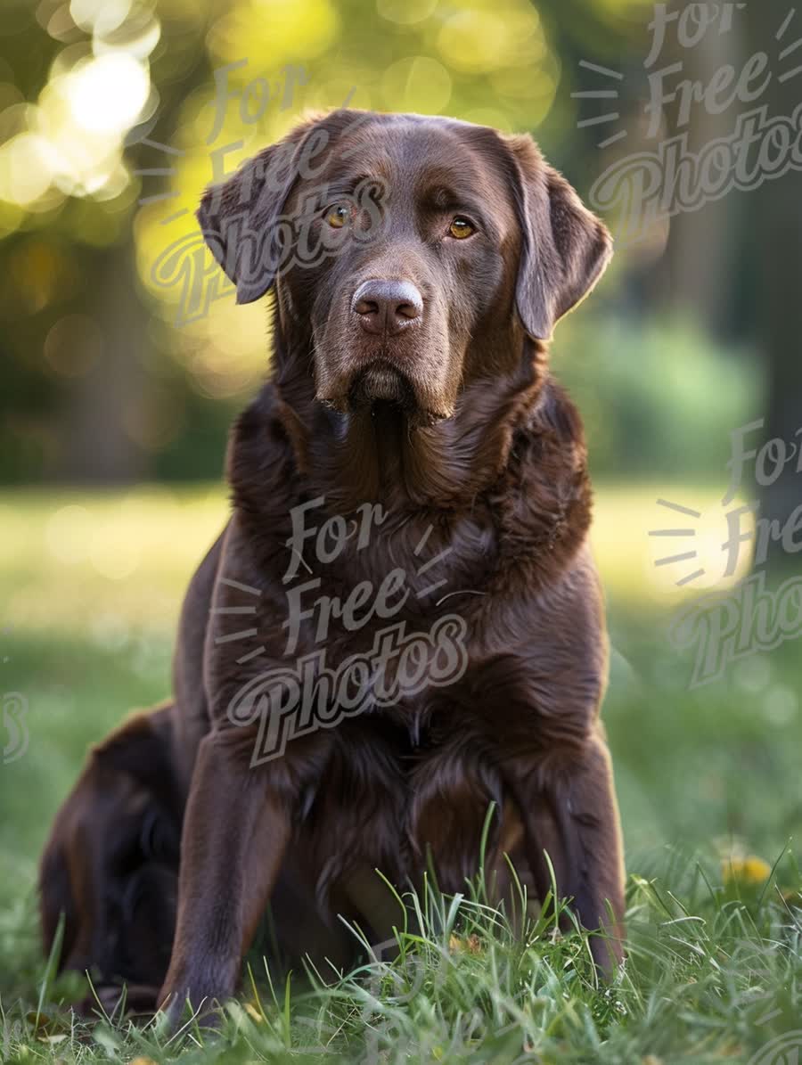 Majestic Chocolate Labrador Retriever in Nature - Pet Portraits and Outdoor Companionship