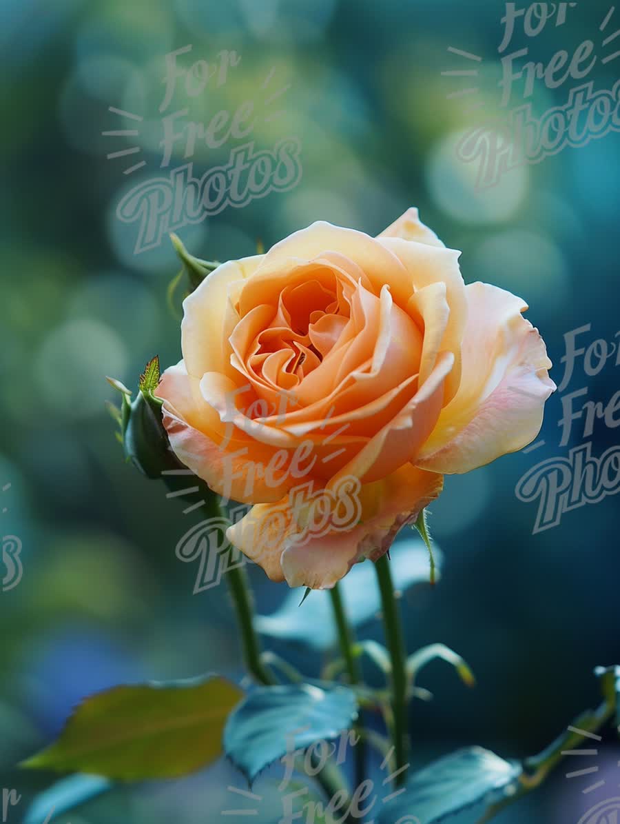 Beautiful Orange Rose with Soft Bokeh Background - Floral Elegance and Nature's Beauty