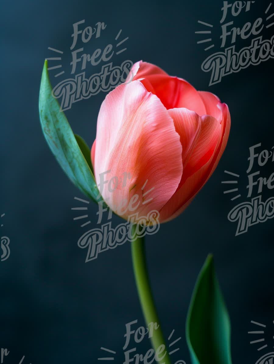 Elegant Pink Tulip on Dark Background - Floral Beauty and Nature Inspiration