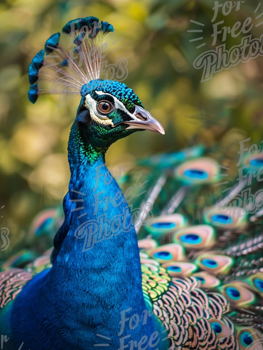 Vibrant Peacock Portrait: Nature's Colorful Beauty and Elegance