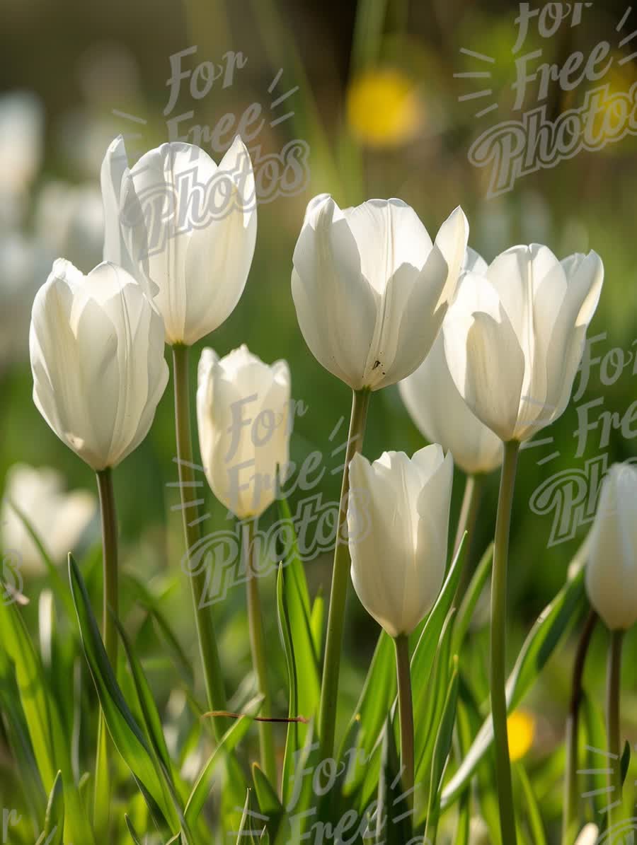 Elegant White Tulips in Bloom: Spring Floral Beauty