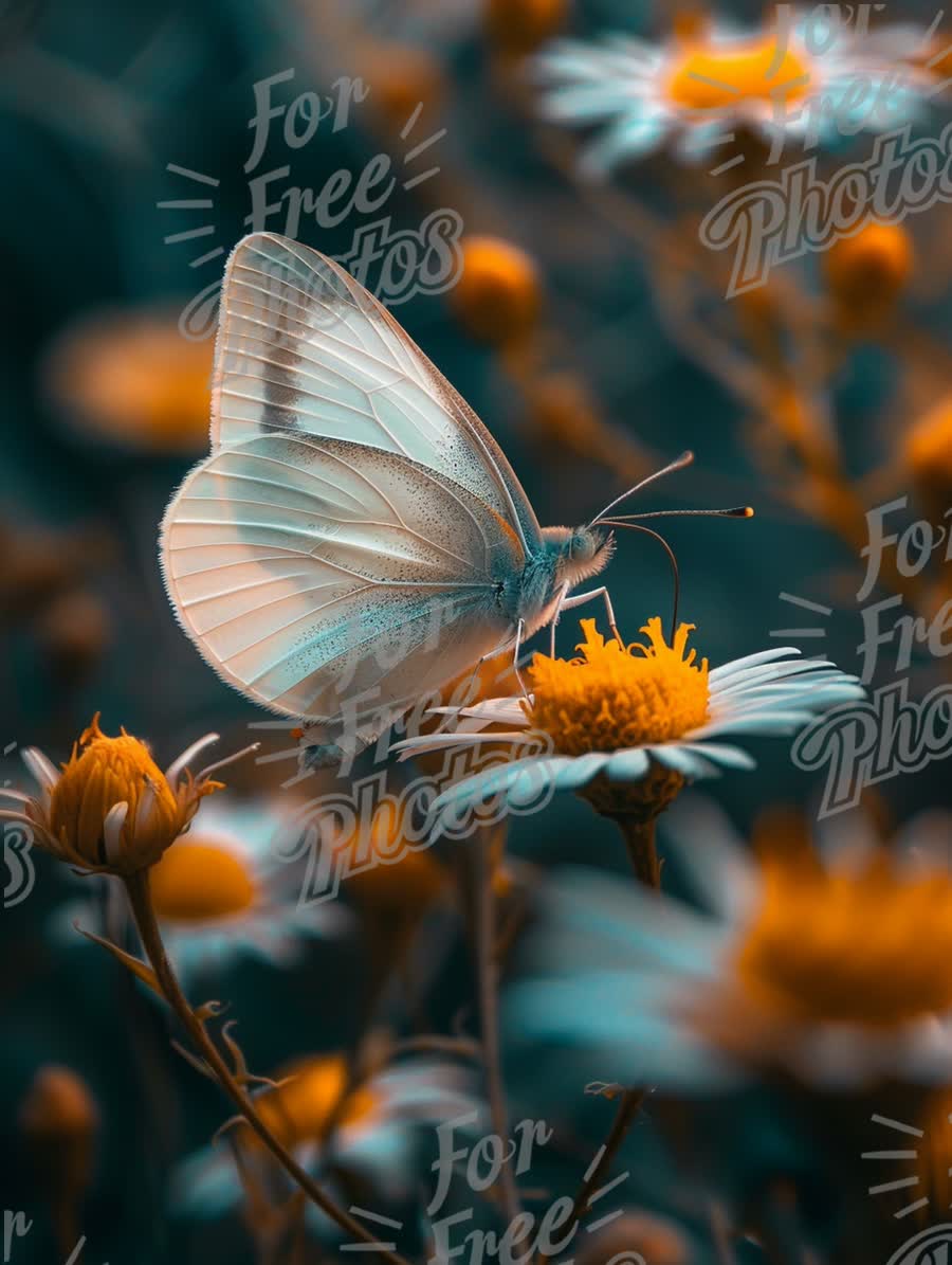 Delicate Butterfly on Vibrant Flowers: Nature's Beauty and Serenity