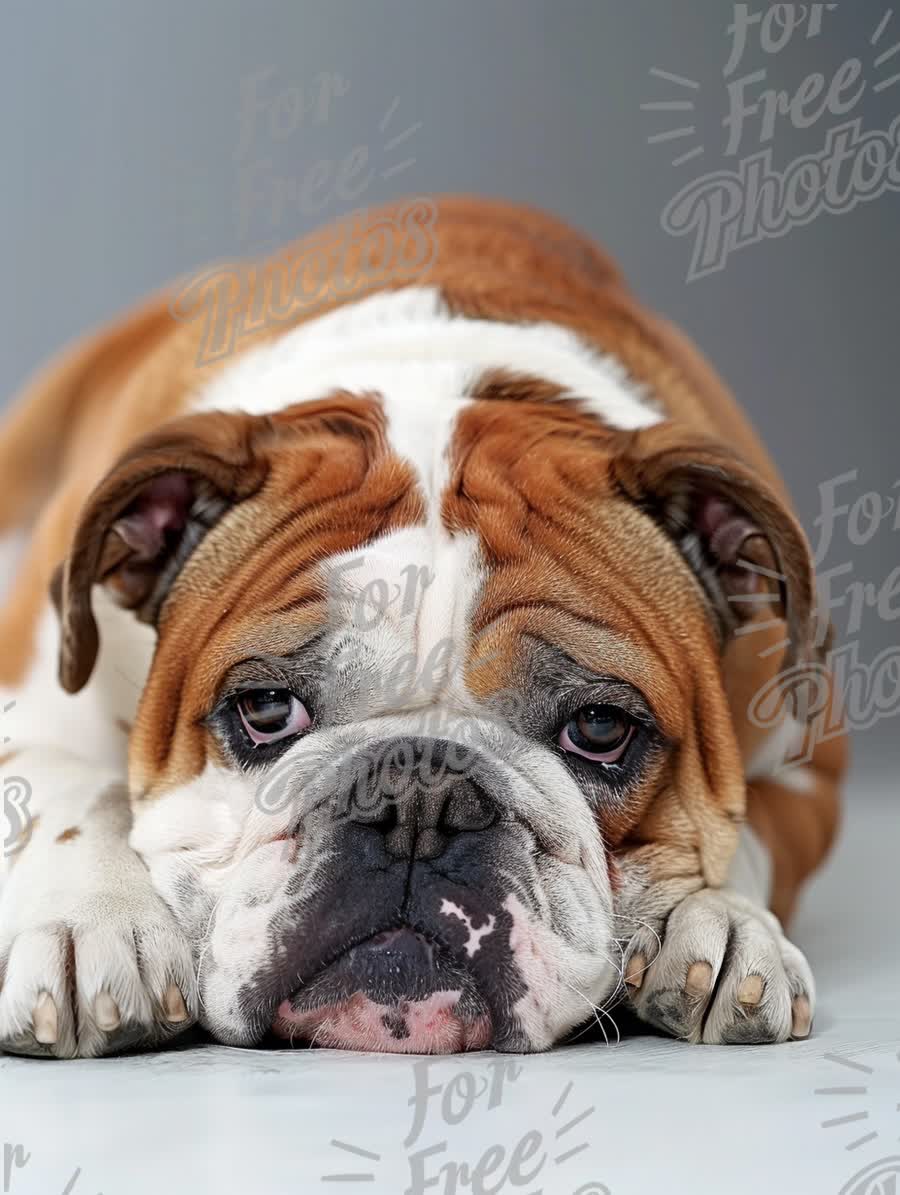 Adorable Bulldog Portrait: Loyal Companion with Expressive Eyes