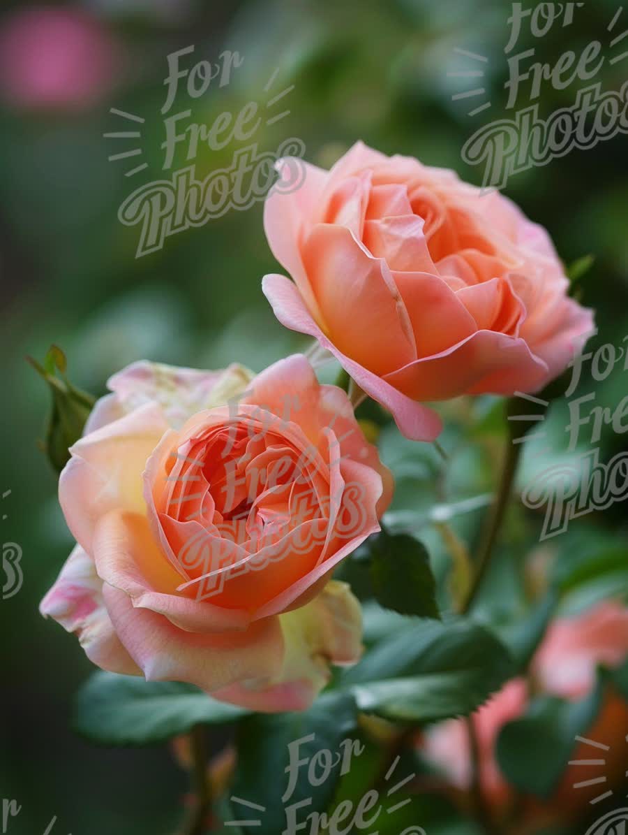 Beautiful Peach Roses in Bloom - Romantic Floral Arrangement for Weddings and Celebrations