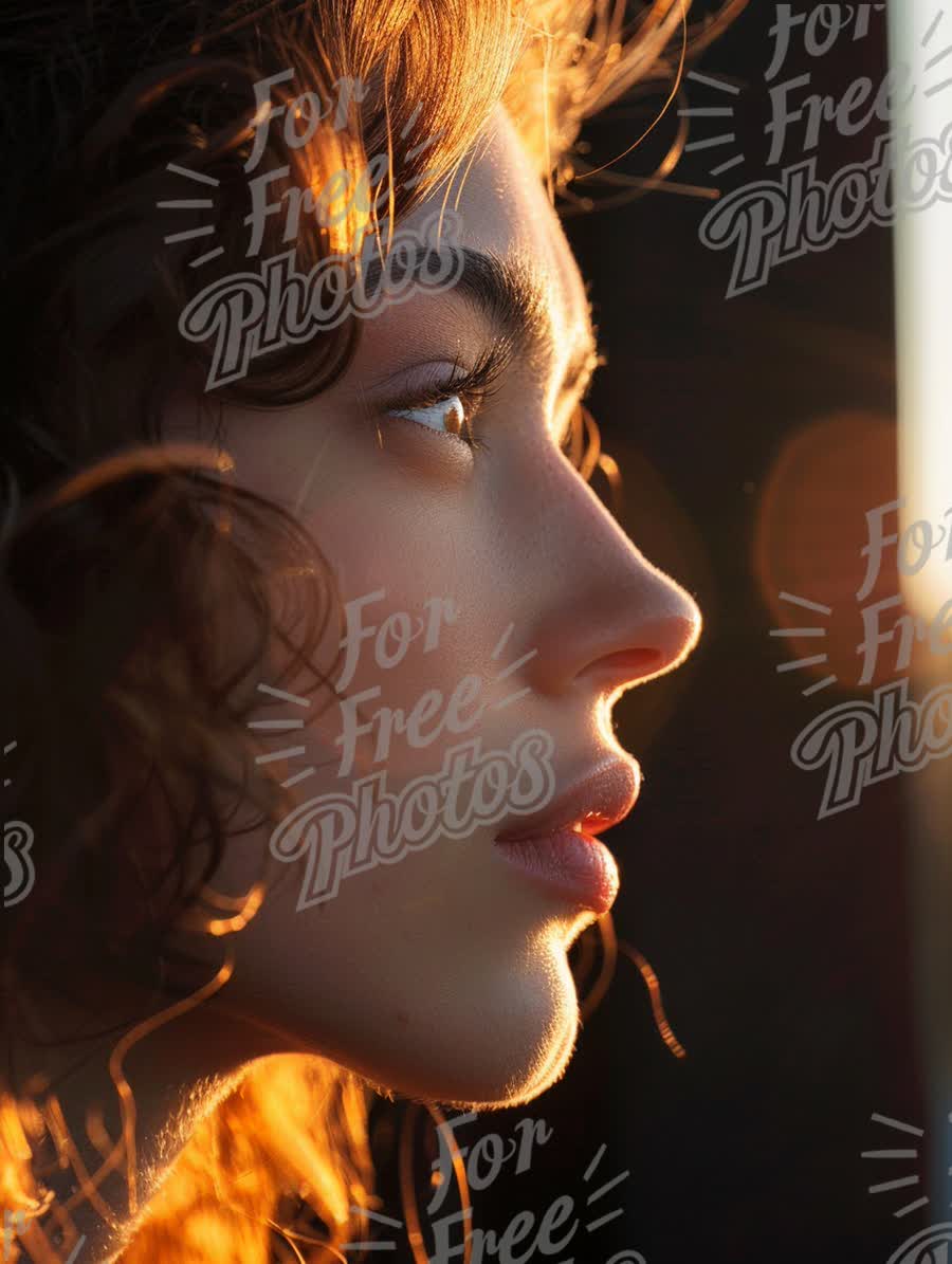 Radiant Profile Portrait: Natural Beauty in Golden Hour Light