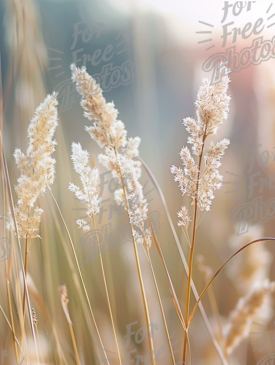 Soft Focus on Golden Grass: Serene Nature Background for Tranquility and Calm