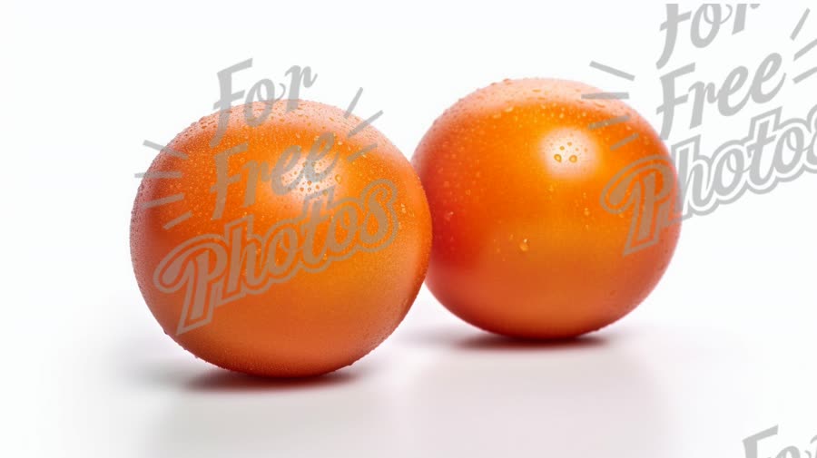 Fresh Organic Tomatoes with Water Droplets on White Background