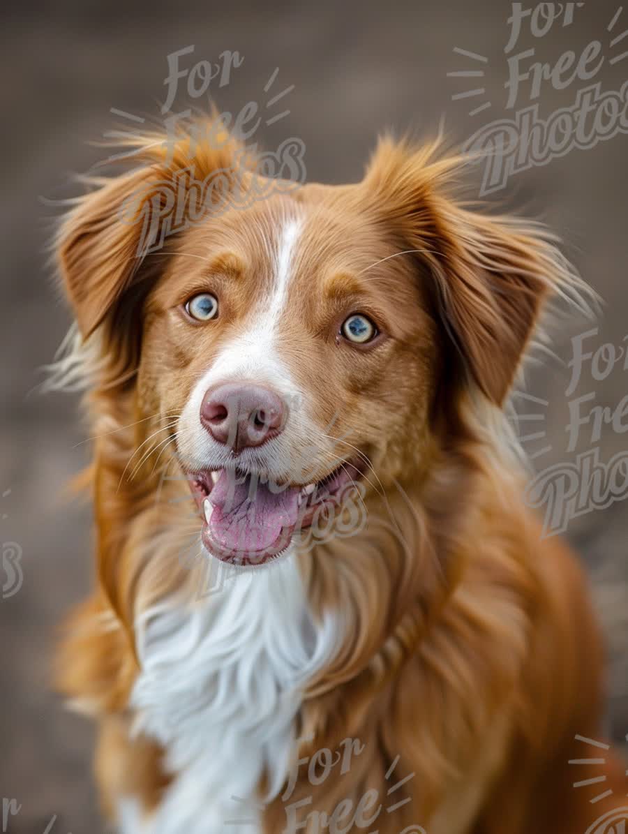 Happy Nova Scotia Duck Tolling Retriever with Blue Eyes in Nature