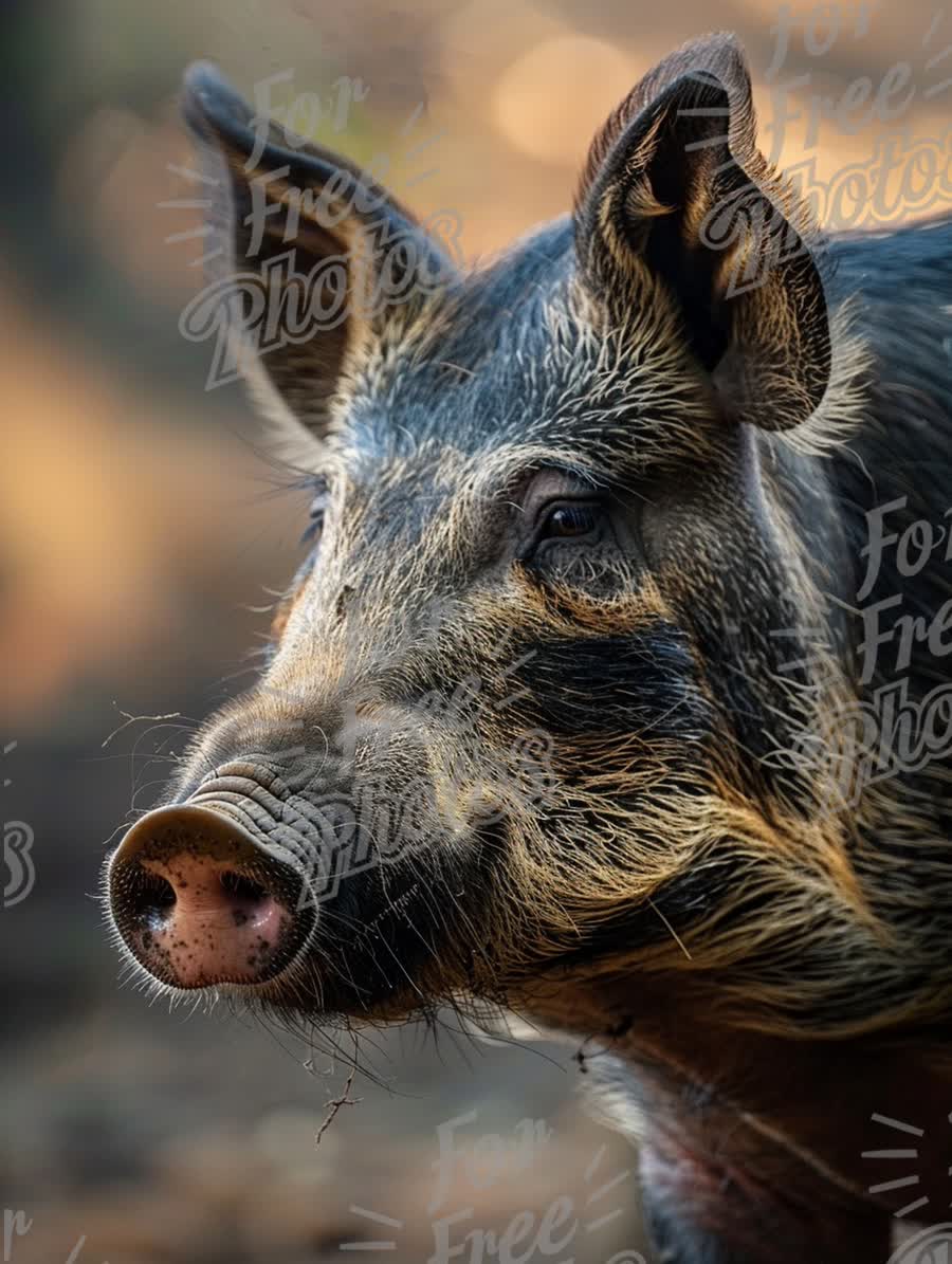 Close-Up of a Wild Boar in Natural Habitat - Wildlife Photography