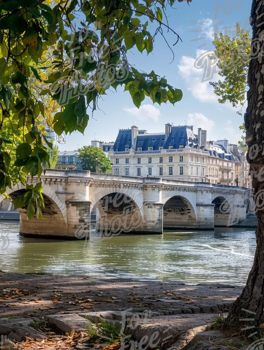 Charming Parisian Bridge Over Serene River Seine with Historic Architecture