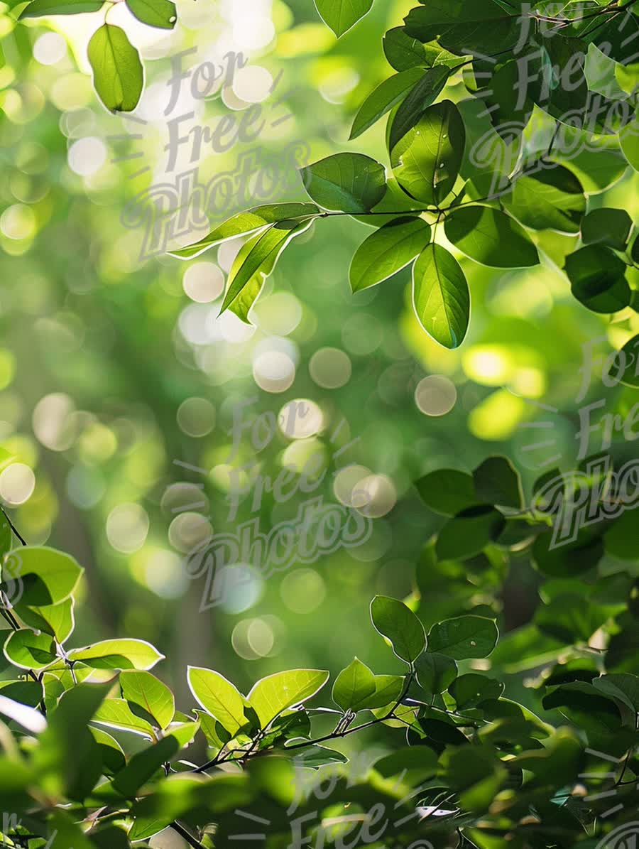 Fresh Green Leaves with Soft Bokeh Background - Nature and Serenity