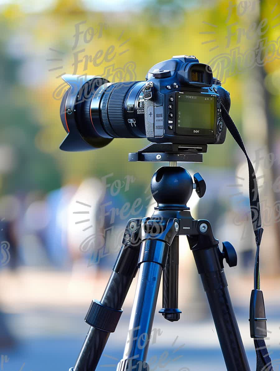 Professional DSLR Camera on Tripod for Photography Enthusiasts