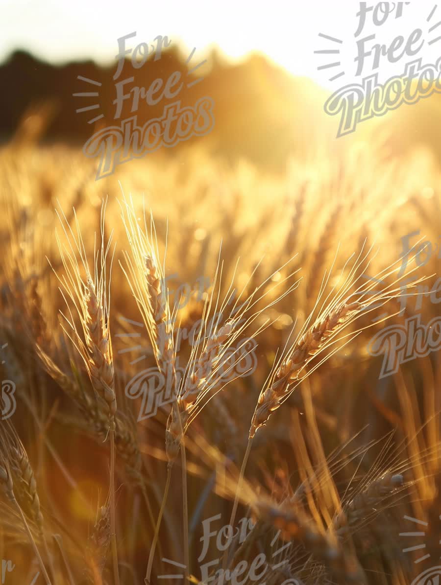 Golden Wheat Field at Sunrise: Nature's Bounty and Agricultural Beauty