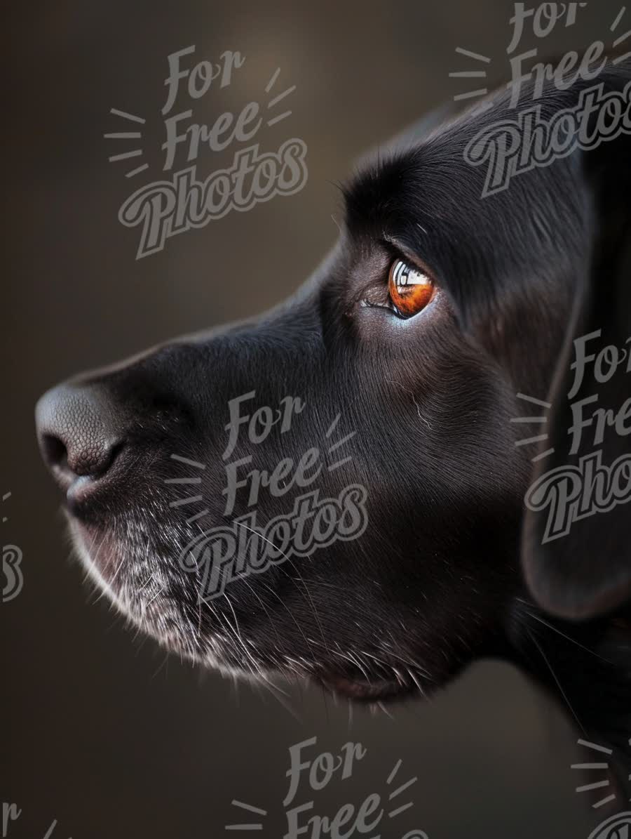 Close-Up Profile of a Black Dog with Expressive Eyes