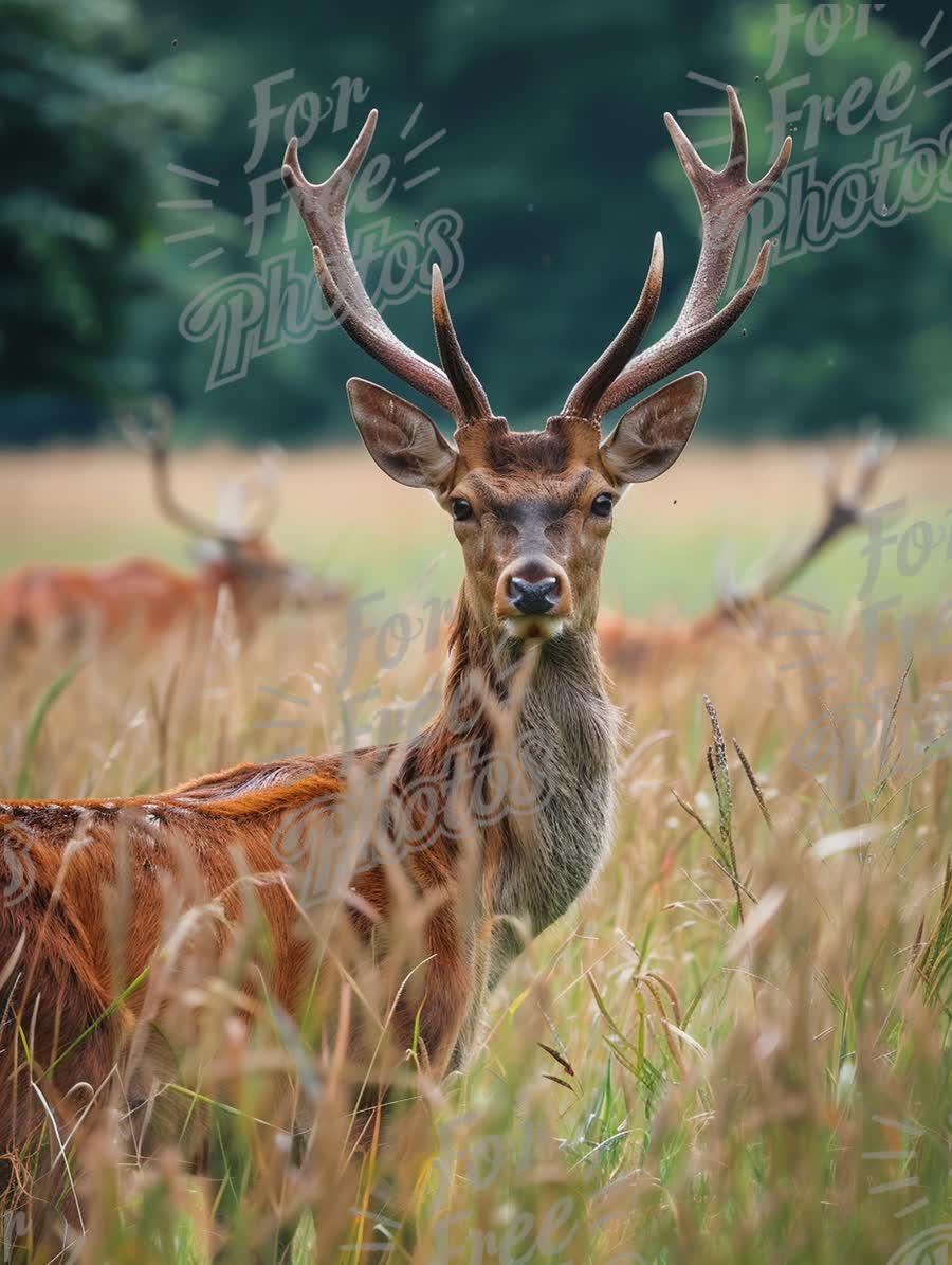 Majestic Stag in Lush Meadow: Nature's Beauty and Wildlife Conservation