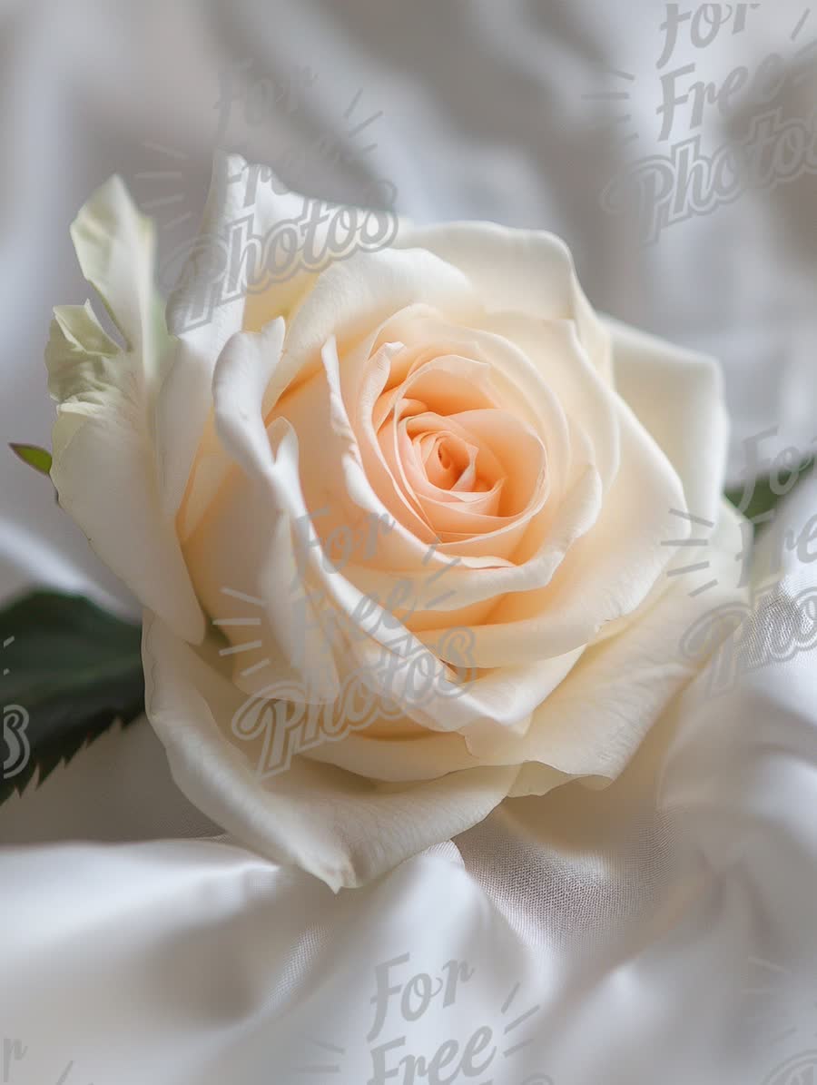 Delicate White Rose on Soft Satin Fabric - Elegant Floral Beauty for Weddings and Romantic Themes