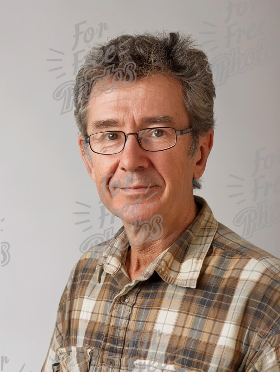 Confident Senior Man in Casual Attire with Glasses - Portrait for Business and Lifestyle Use