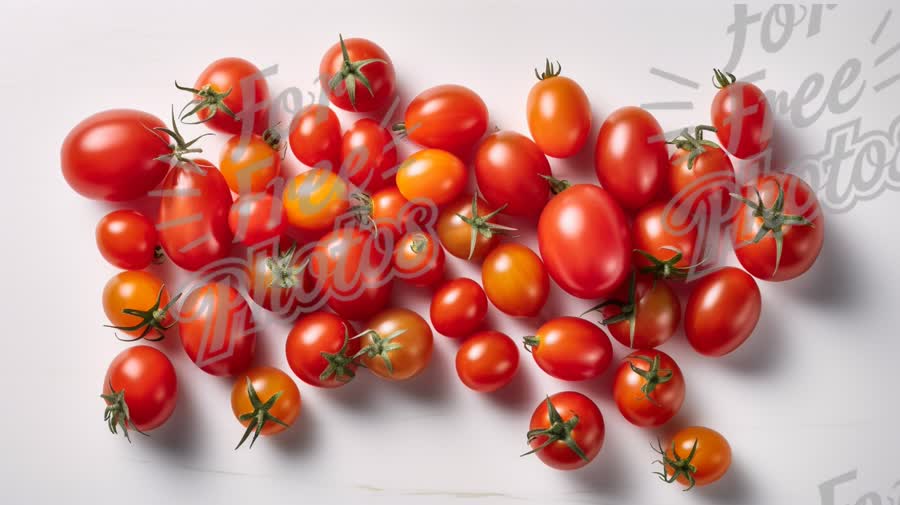 Fresh Cherry Tomatoes Variety on White Background - Healthy Eating and Organic Produce Concept