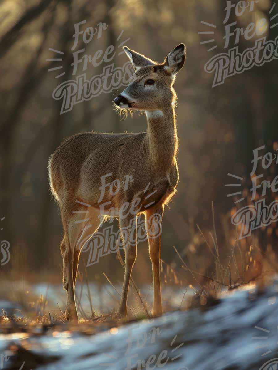 Majestic Whitetail Deer in Golden Sunrise Light