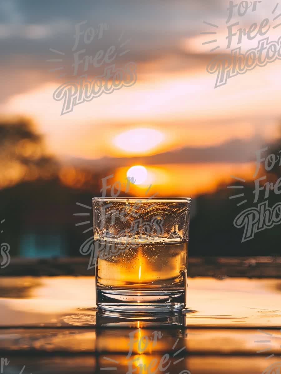 Refreshing Cocktail at Sunset: Relaxation and Serenity in Nature