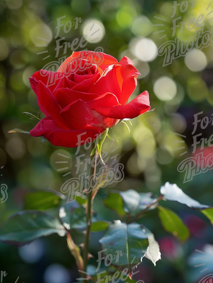 Stunning Red Rose with Bokeh Background - Romantic Floral Beauty