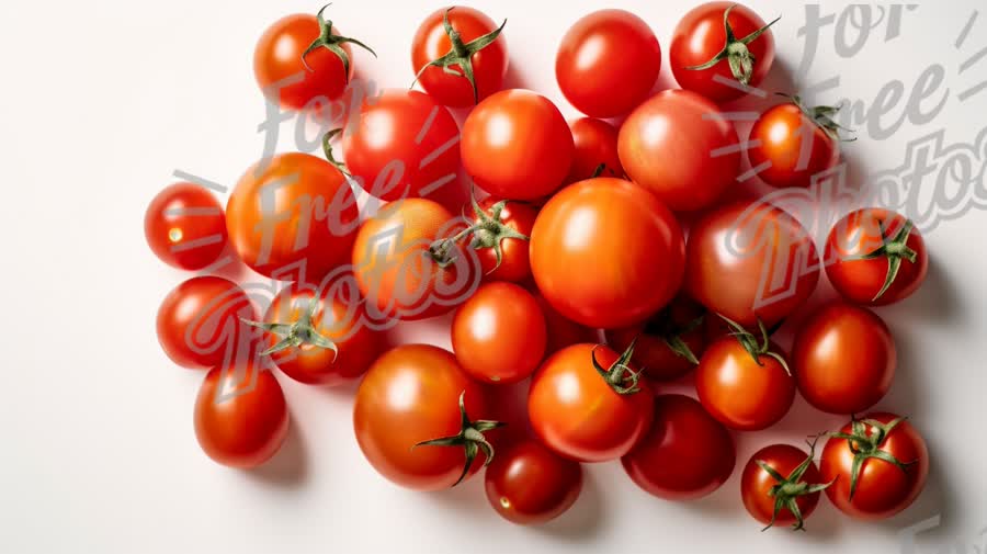 Fresh Organic Tomatoes on White Background - Healthy Eating and Culinary Ingredients