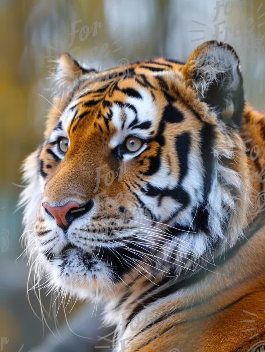 Majestic Tiger Portrait: Close-Up of a Wild Cat in Nature