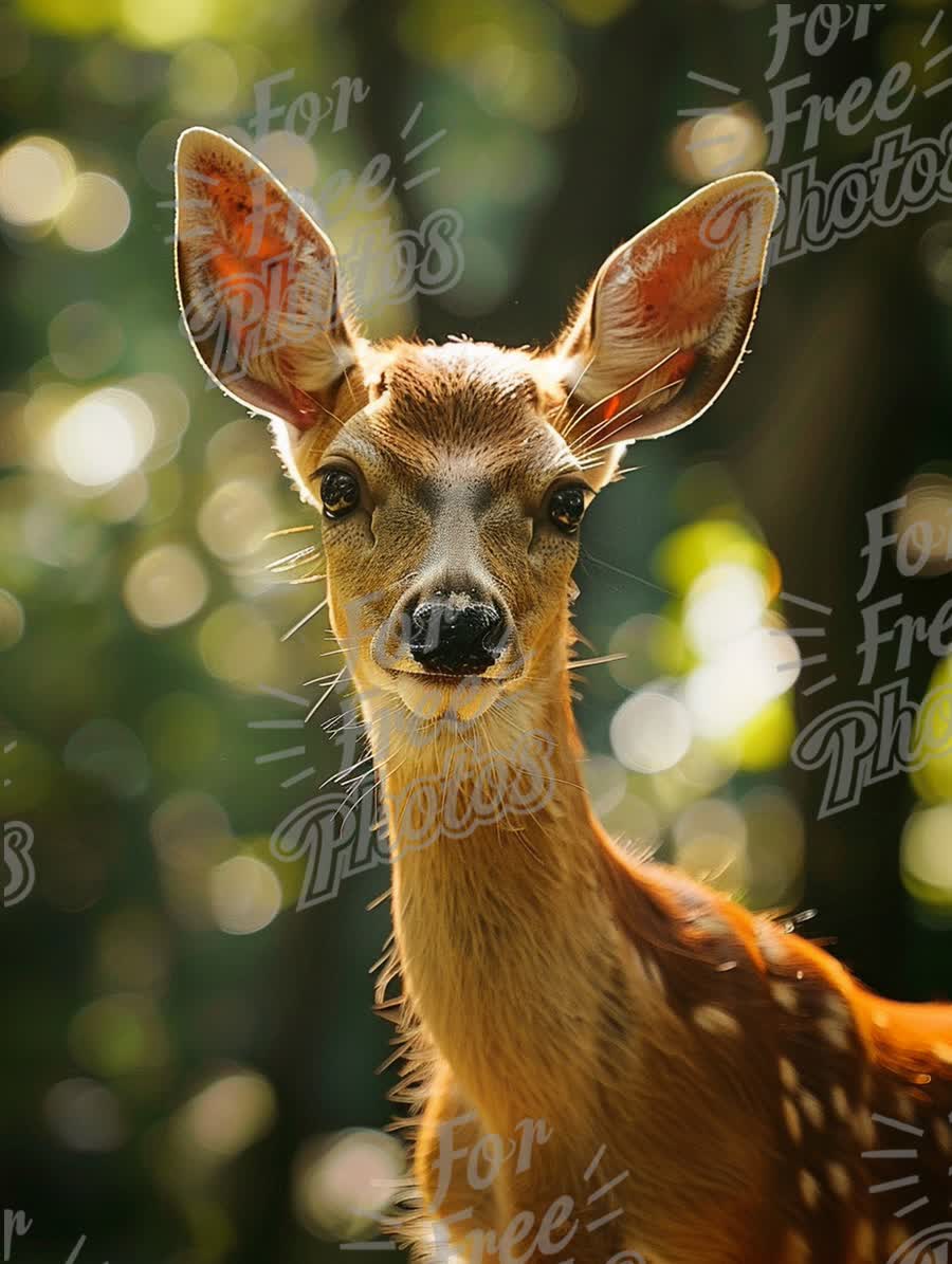 Majestic Fawn Portrait in Nature with Soft Bokeh Background