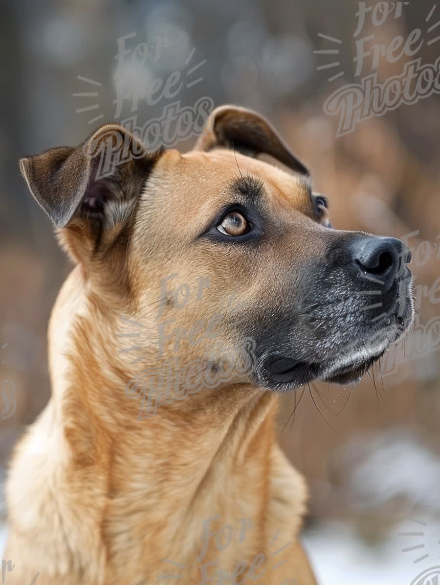 Close-Up of a Loyal Dog in Nature: Majestic Canine Portrait