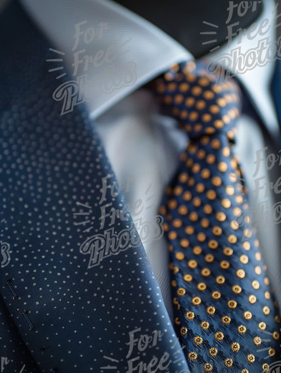 Elegant Men's Fashion: Stylish Suit and Tie Close-Up for Corporate Branding