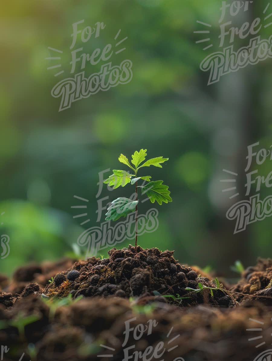 New Beginnings: Fresh Green Seedling Growing in Rich Soil