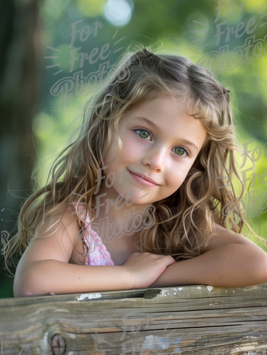 Charming Young Girl with Curly Hair in Nature - Innocence and Joy