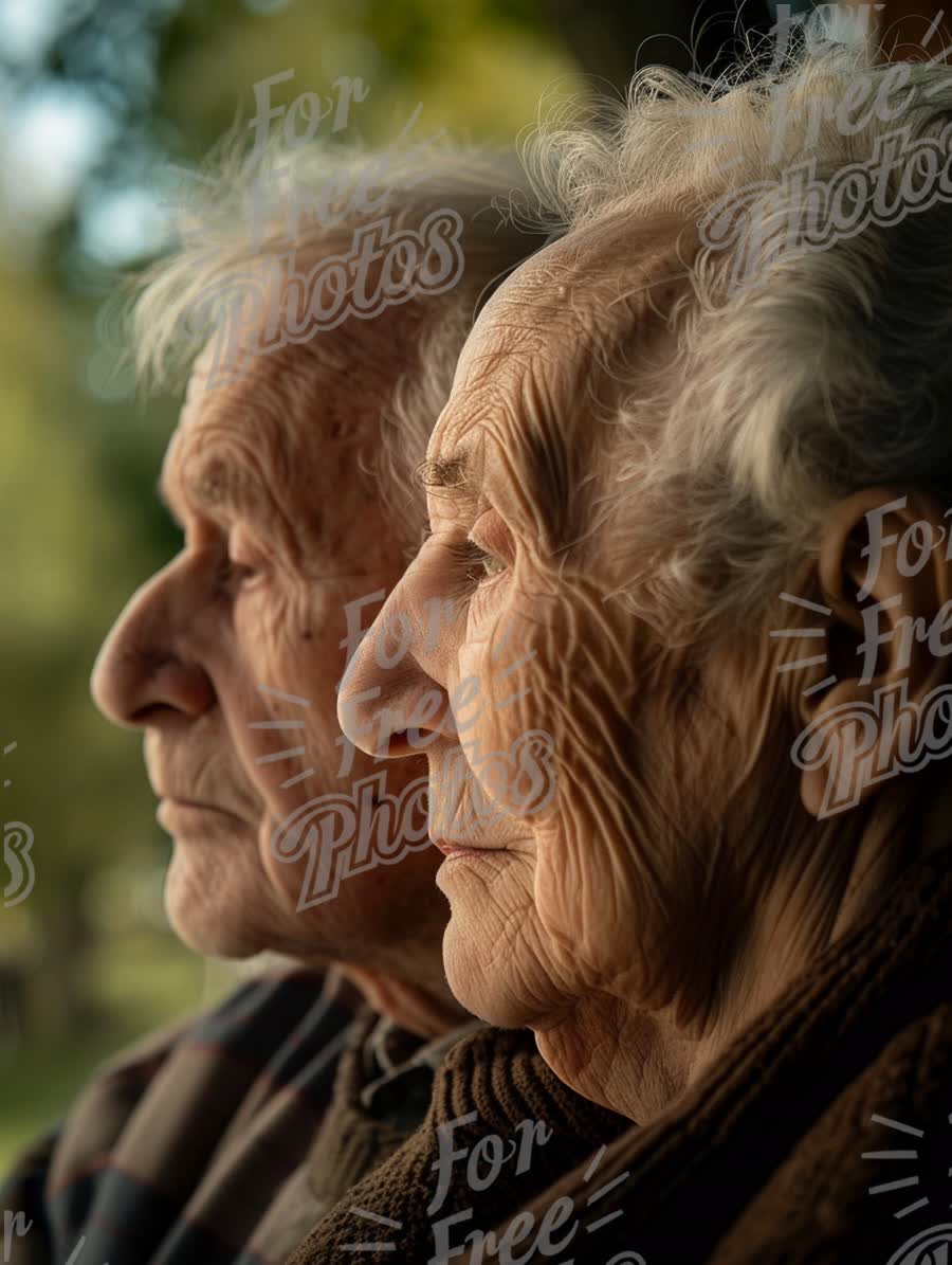 Emotional Portrait of Elderly Couple Reflecting on Life Together