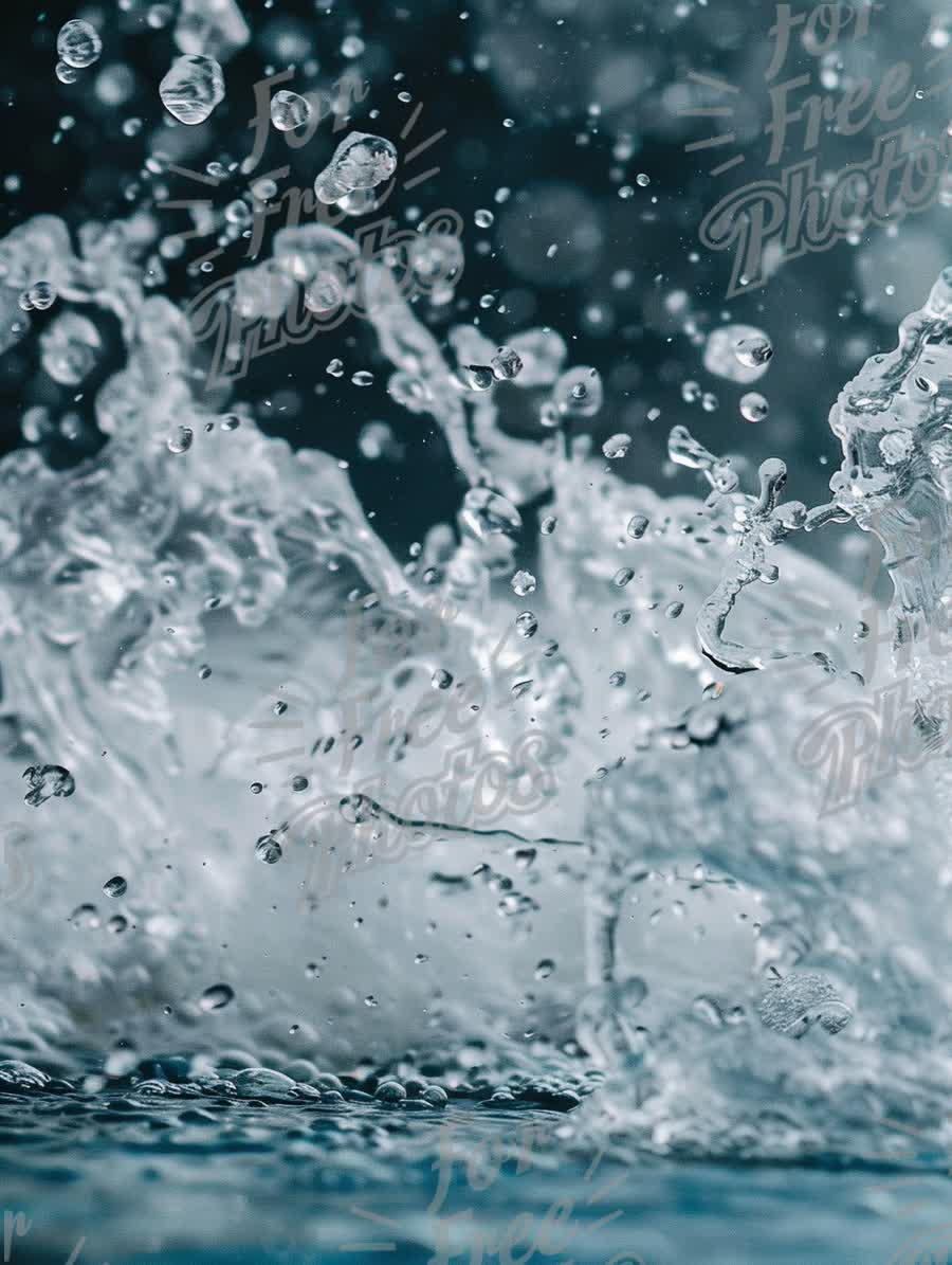 Dynamic Water Splash with Bubbles and Reflections