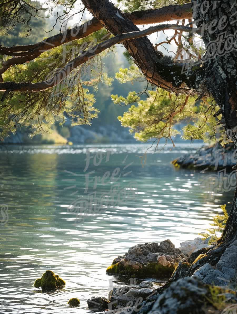 Tranquil Lakeside Serenity: Nature's Reflection and Peaceful Waters