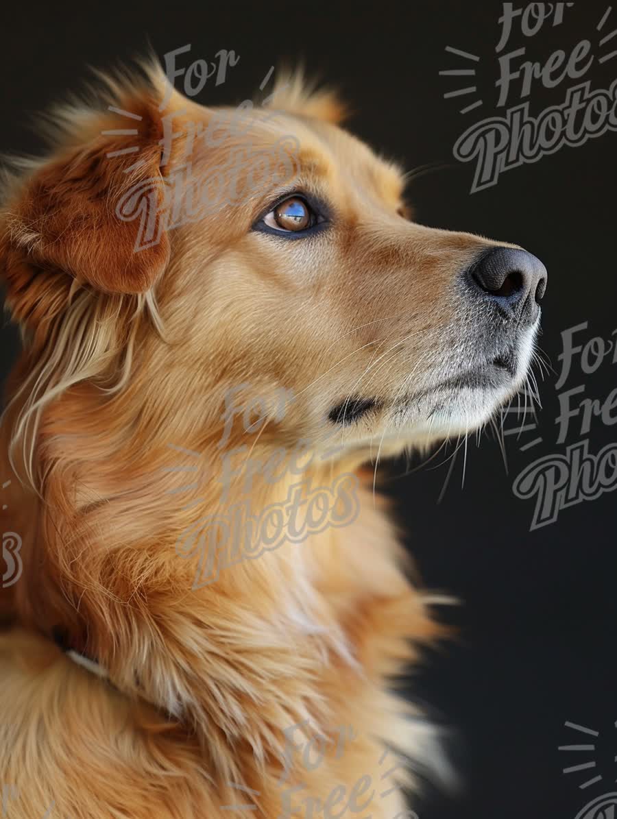 Majestic Golden Retriever Portrait Against Dark Background