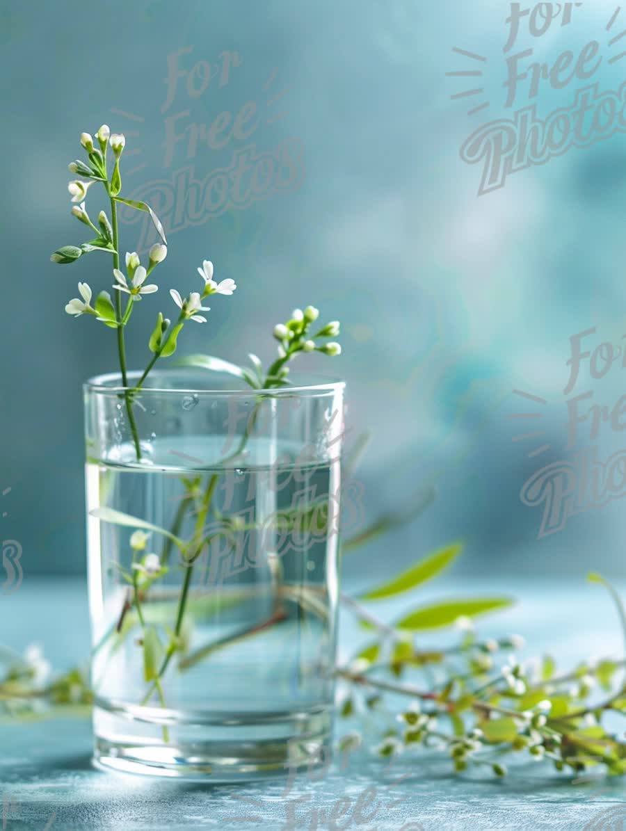 Fresh Floral Arrangement in Glass with Water - Nature and Serenity