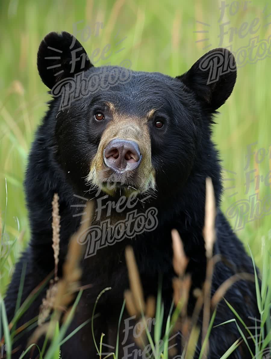 Majestic Black Bear in Natural Habitat: Wildlife Photography